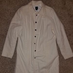 Long white GAP women's dress coat